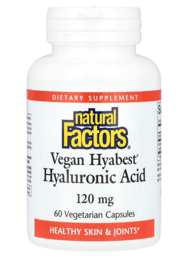 natural Factors - Vegan Hyabest Hyaluronic Acid 120 mg 60 Vegetarian Capsules - Image 1