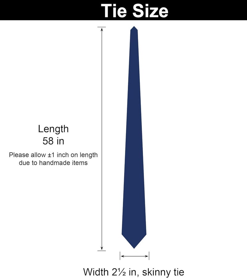 BELLUNO Men's Skinny Ties, Cotton Linen Blend 2.5 inch Solid Neckties - Image 4