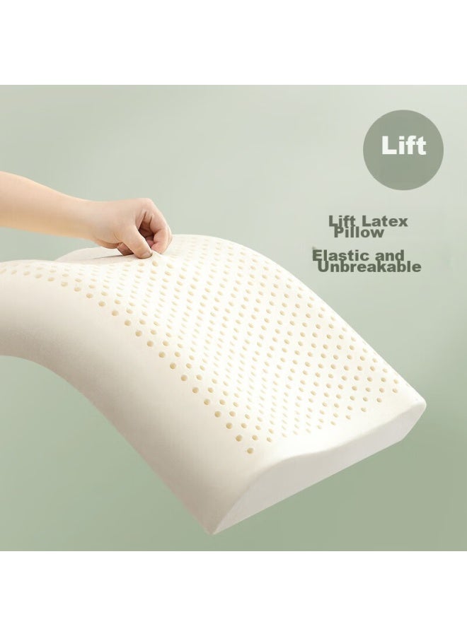 Fuanna Thai Imported Natural Latex Pillow, Upgraded Antibacterial Fabric, Wave Breathable Adult Cervical Pillow Core, 60*40cm - Image 4
