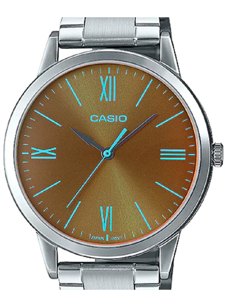 Casio Unisex Watch Analog Brown Dial Stainless Steel Band MTP-E600D-1BDF - Image 3