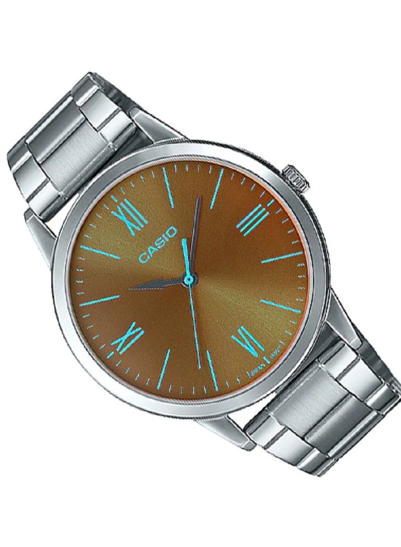 Casio Unisex Watch Analog Brown Dial Stainless Steel Band MTP-E600D-1BDF - Image 2