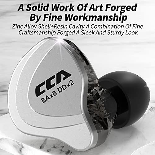 Kinboofi CCA C10 Wired Headphone, 4BA+1DD Hybrid HiFi in Ear Earbuds Monitor, Sports Stereo Noise Cancelling IEM Headphone with Detachable Cable for Singers (with Microphone, Cyan)…… - Image 5