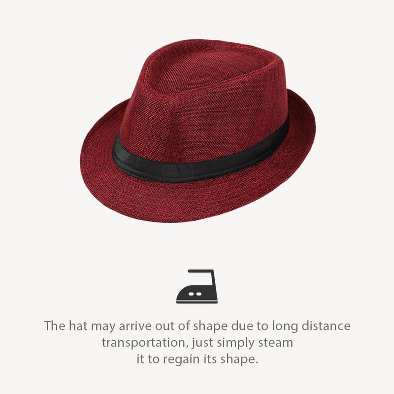 Gionforsy 1920s Accessories for Men 20s Gatsby Gangster Costume Accessories Set Panama Hat Set Roaring 20s Costume (Panama Hat-Winered) - Image 3