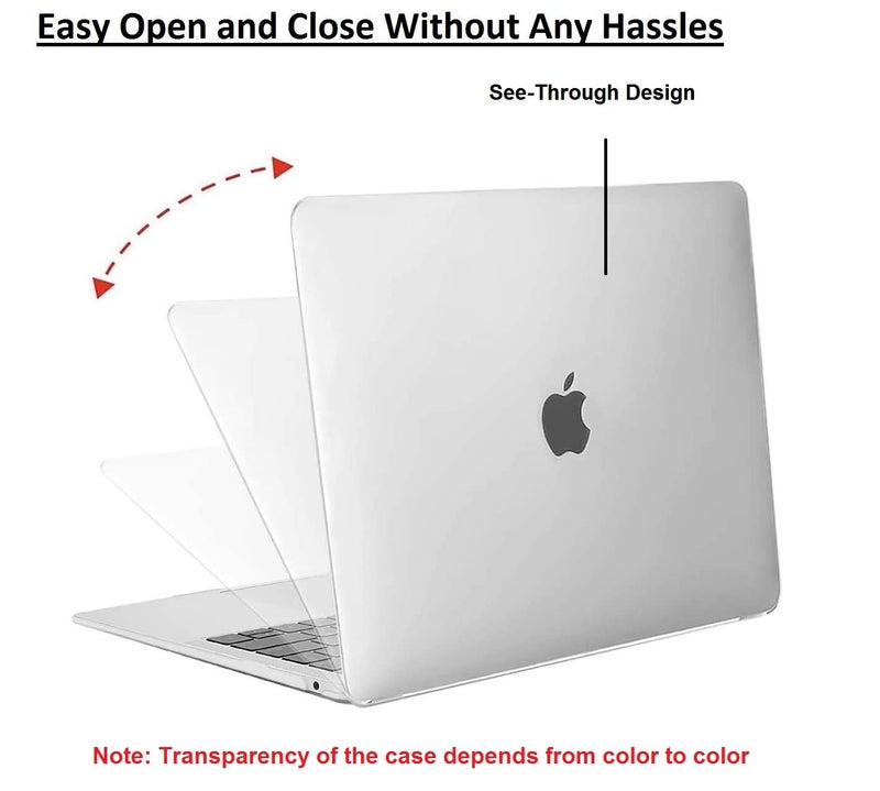 Midkart Matte Hard Shell Plastic Case Cover Compatible with MacBook Air 13 Inch with Touch ID (Model M1 A2337 / A1932 / A2179, Release 2021-2018) with Key Guard & Dust Plugs, Frost White - Image 3