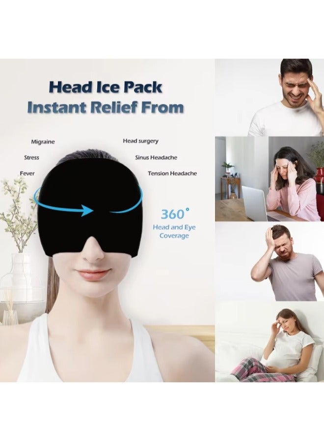 Generic Migraine Ice Head Wrap – Form-Fitting Cold Therapy Cap for Headache, Tension, Sinus & Stress Relief – Reusable Gel Compress Hat Mask  - Image 4