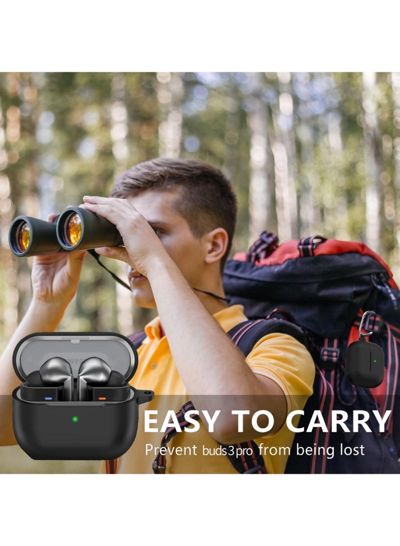 X-level for Samsung Galaxy Buds 3 Pro & Buds 3 Case Cover with Cleaner kit, Soft Silicone Protective Cover Skin with Keychain Men Women for Galaxy Buds 3/3 Pro 2024 Wireless Earbud Accessories,Black - Image 3