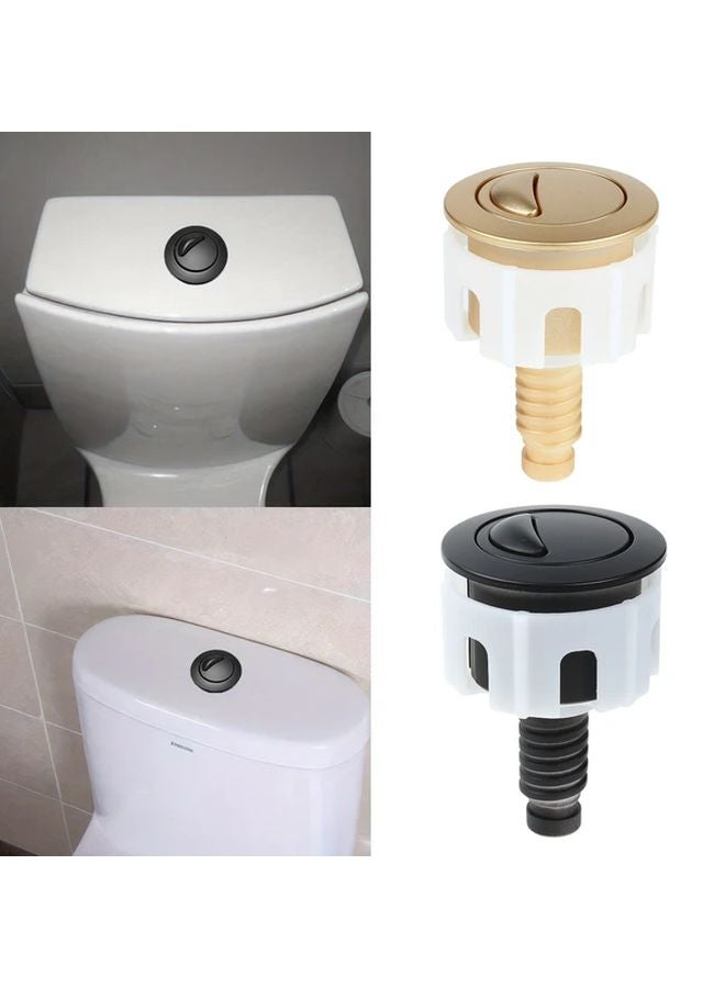Golden Dual Flush Toilet Button Easy Install Wall Mounted Modern Bathroom - Image 2