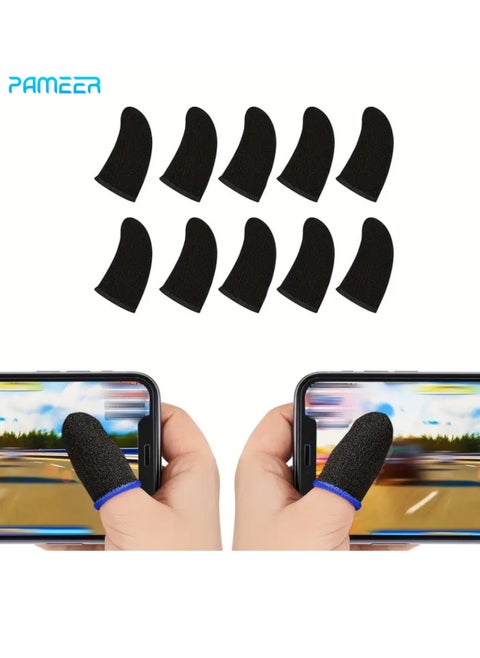 10 Pieces Gaming finger sleeves, Mobile Game Controller Finger Sleeve Sets, Anti-Sweat Breathable Touchscreen Finger Sleeve For PUBG Mobile Legends Knives Out mobile gaming applications