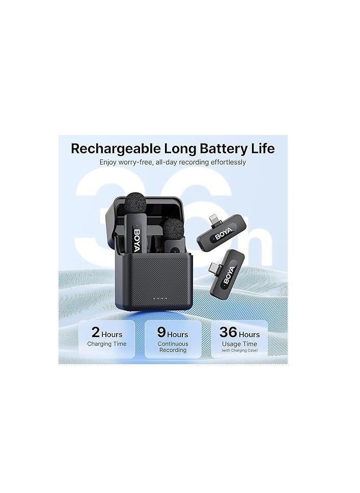 BOYA - BY-V3  Dual-Channel 2.4G Wireless mic Kit For IOS + Charhing Case - Image 1