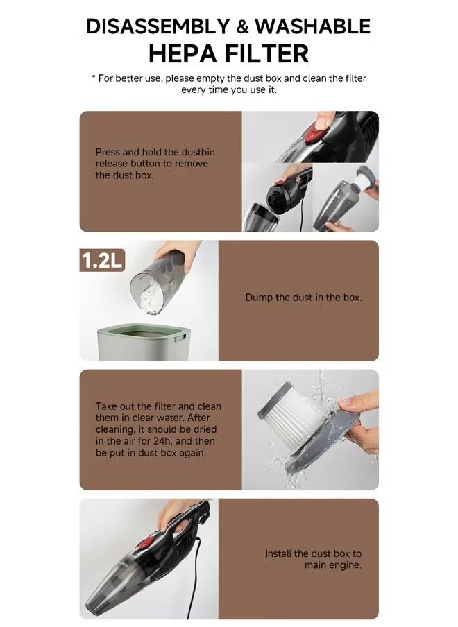 Enchen V1 - 2 In 1 Stick Handheld Vacuum Cleaner Lightweight And Powerful With Hepa Filter  - Black