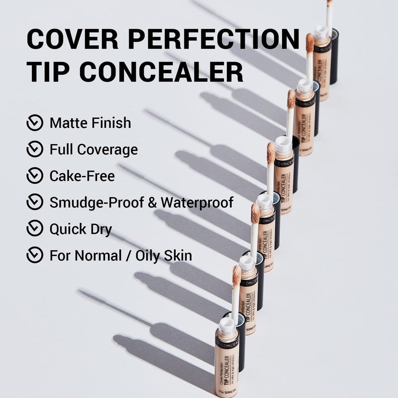 THESAEM Cover Perfection Tip Concealer 0.2 fl.oz. - Brightener Highlighting Concealer for Luminous Glow - High Coverage Long Lasting - Korean Makeup Highlighter for Defined Radiant Look - Image 2