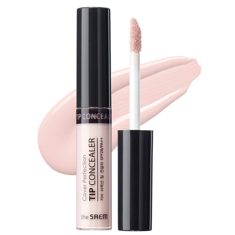 THESAEM Cover Perfection Tip Concealer 0.2 fl.oz. - Brightener Highlighting Concealer for Luminous Glow - High Coverage Long Lasting - Korean Makeup Highlighter for Defined Radiant Look - Image 1