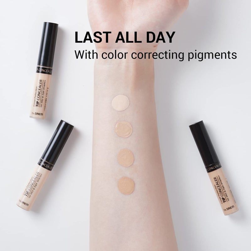 THESAEM Cover Perfection Tip Concealer 0.2 fl.oz. - Brightener Highlighting Concealer for Luminous Glow - High Coverage Long Lasting - Korean Makeup Highlighter for Defined Radiant Look - Image 5