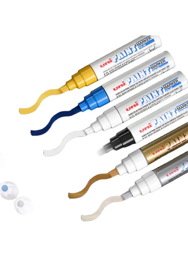 Uni Mitsubishi Paint Marker Px-30 Wide Chalk Marker Non-Shedding Angled Tip Thick Oil-Based Pen (Suitable For Car Touch-Up Painting) 4.0-8.5Mm Red Single Pack - Image 1