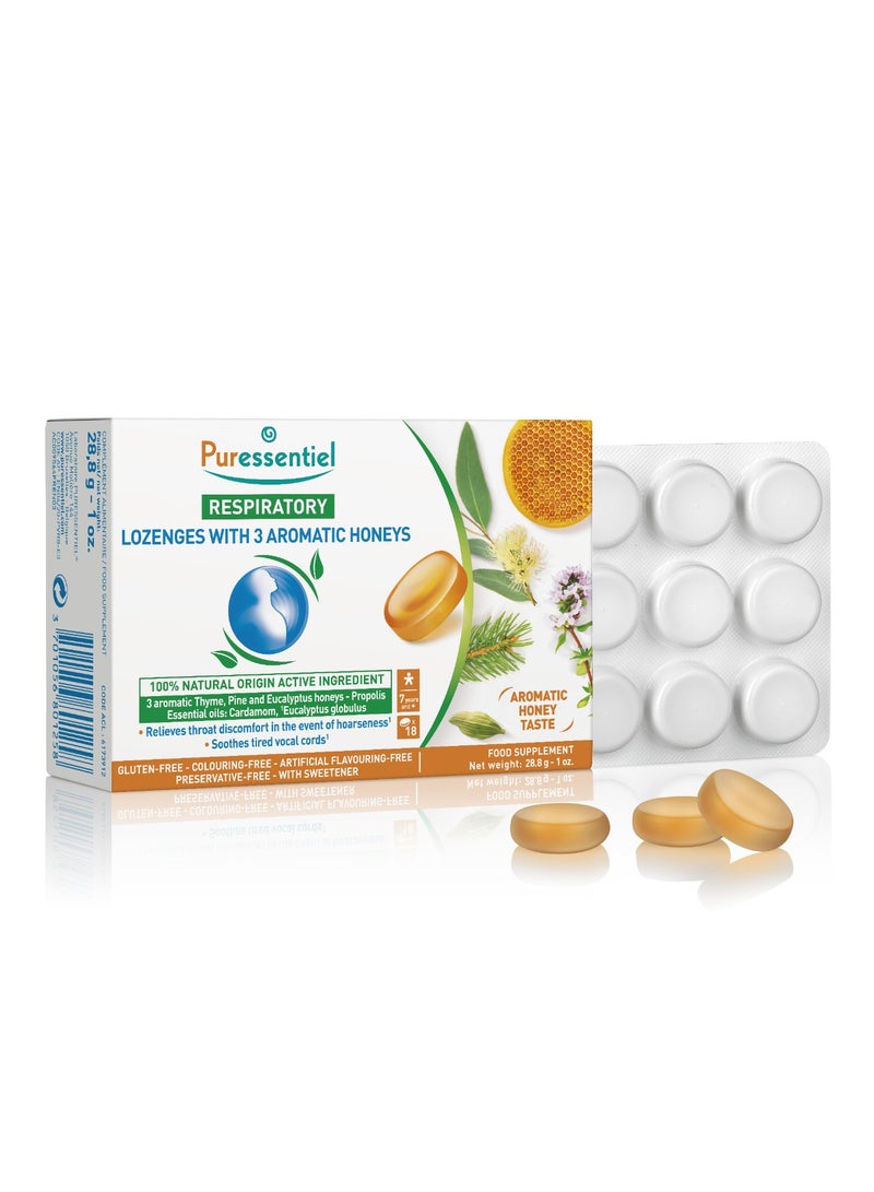 Puressentiel Respiratory Pastilles with 3 Aromatic Honeys 18 's