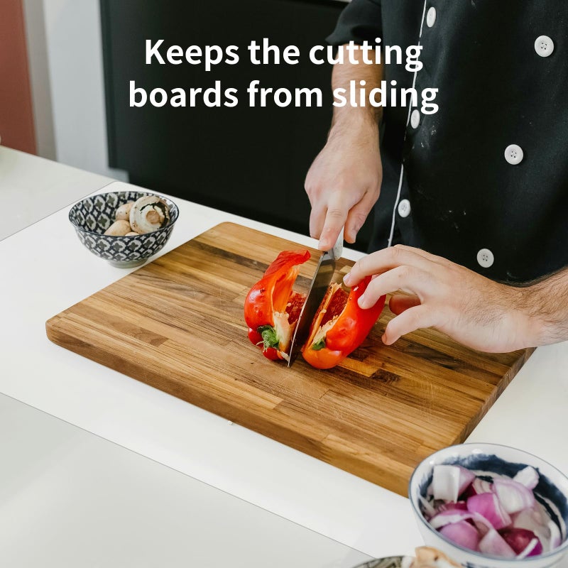 Cuttte Silicone Mat for Kitchen Counter - Cuttte 23.62" x 15.75" Large Heat Resistant Mats for Countertop, Anti-slip Quartz Countertop Protector for Air Fryers Coffee Pots(White Translucent) - Image 5