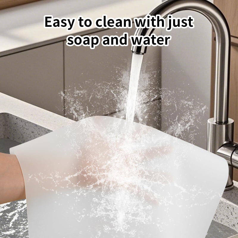 Cuttte Silicone Mat for Kitchen Counter - Cuttte 23.62" x 15.75" Large Heat Resistant Mats for Countertop, Anti-slip Quartz Countertop Protector for Air Fryers Coffee Pots(White Translucent) - Image 4