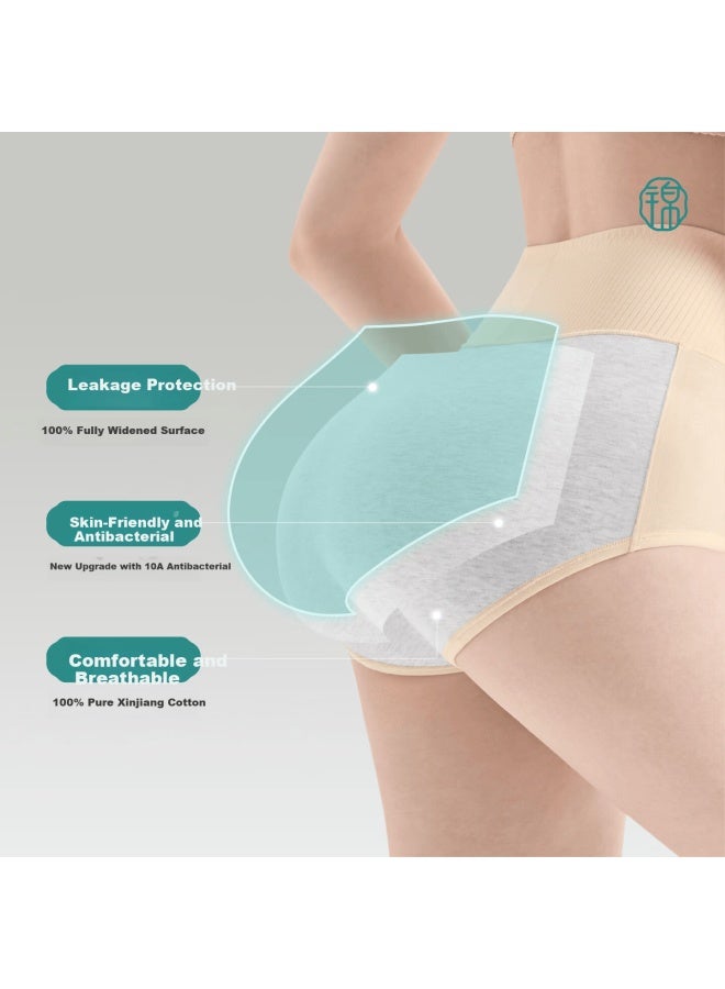 Jindu Women's Menstrual Period Physiological Underwear Full Width Leak-proof Pure Cotton Antibacterial Extended Crotch Safety Period Pants - Image 2