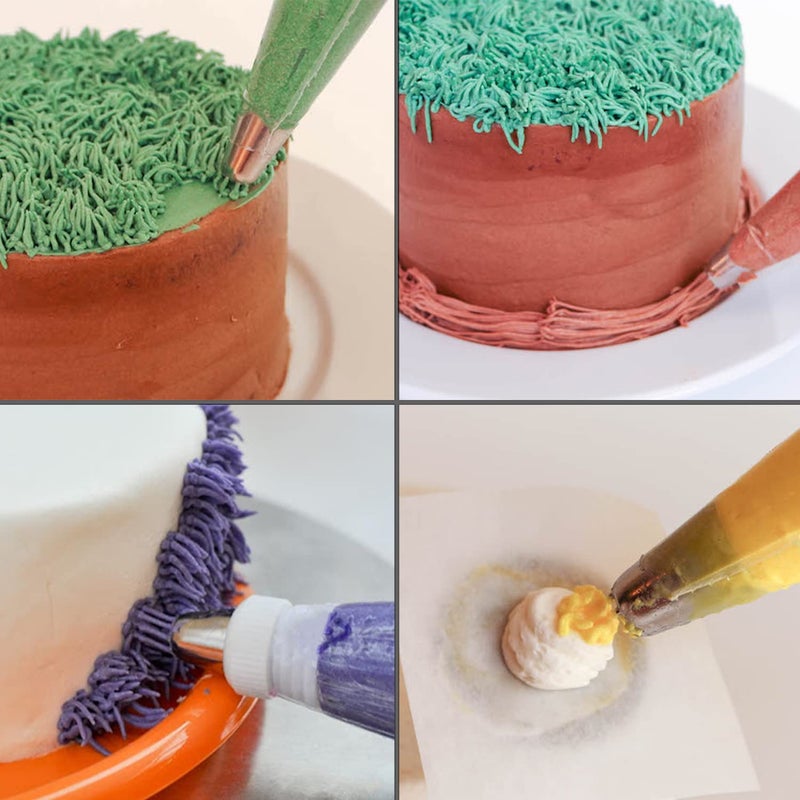 Suuker Grass Piping Tips Set, 3 Pieces Grass Piping Tips for Cake Decorating, Grass Tip for Cake Decorating, Frosting Piping Kit - Image 4