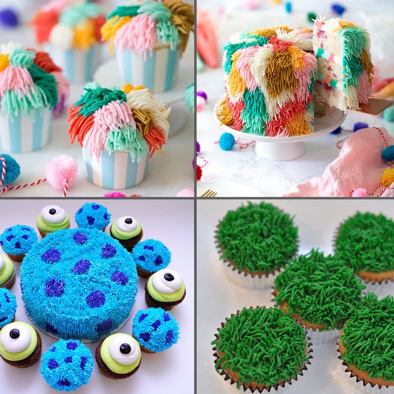 Suuker Grass Piping Tips Set, 3 Pieces Grass Piping Tips for Cake Decorating, Grass Tip for Cake Decorating, Frosting Piping Kit - Image 3