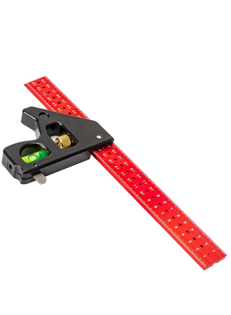 Captaintech Square Set, Square Ruler, Multifunctional Framing Square 30CM, Accurate 90/45 Degree Angles Square tool, Metal Measuring Instrument for DIY Enthusiasts and Professional Carpenters - Image 1