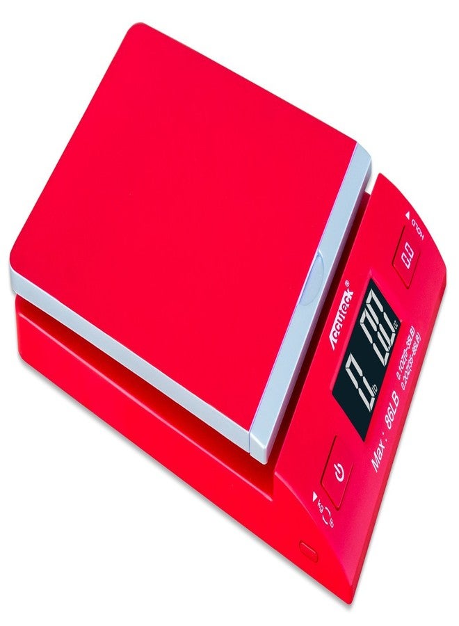 اكوتيك ميزان بريدي رقمي Accuteck DreamRed سعة 86 رطلاً، مزود بمحول USB ومحول تيار متردد، إصدار محدود - Image 2