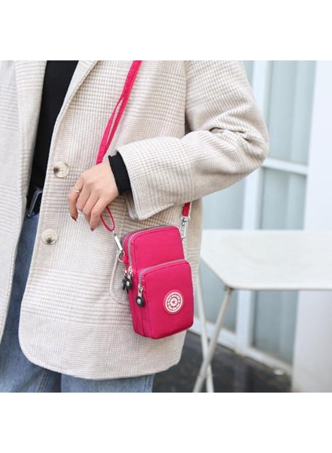 Bukela Universal Small Crossbody Cell Phone Purse, Mini Shoulder Handbag Wallet with Adjustable Strap, Pink - Image 5