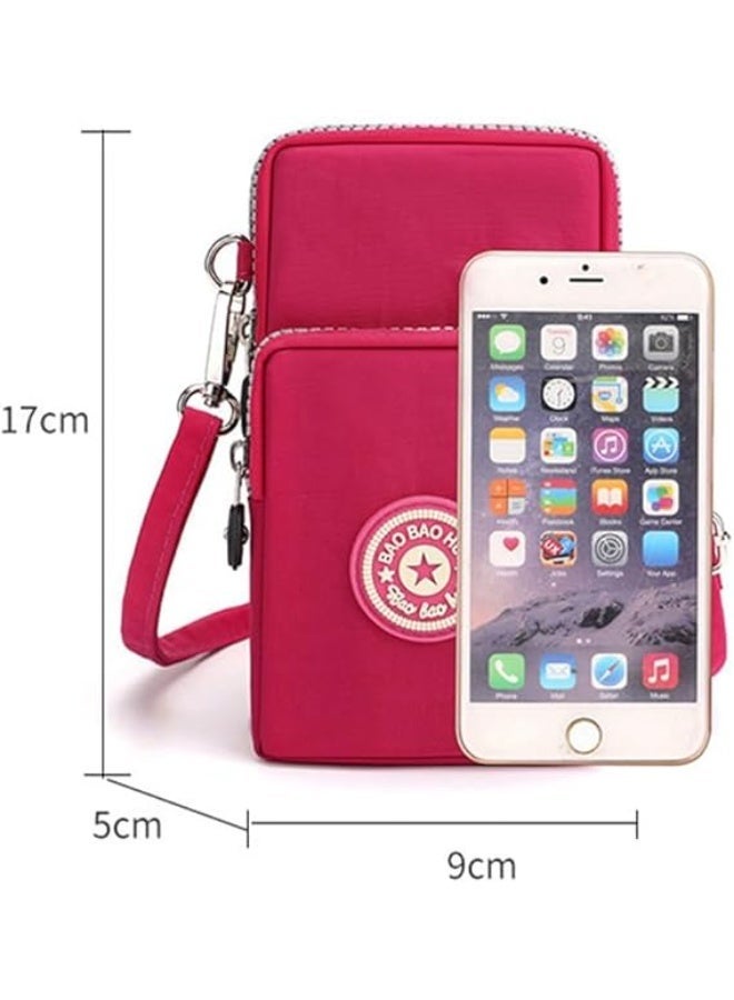 Bukela Universal Small Crossbody Cell Phone Purse, Mini Shoulder Handbag Wallet with Adjustable Strap, Pink - Image 4