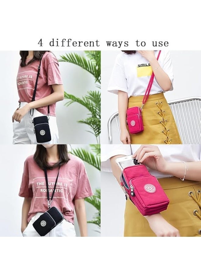 Bukela Universal Small Crossbody Cell Phone Purse, Mini Shoulder Handbag Wallet with Adjustable Strap, Pink - Image 3
