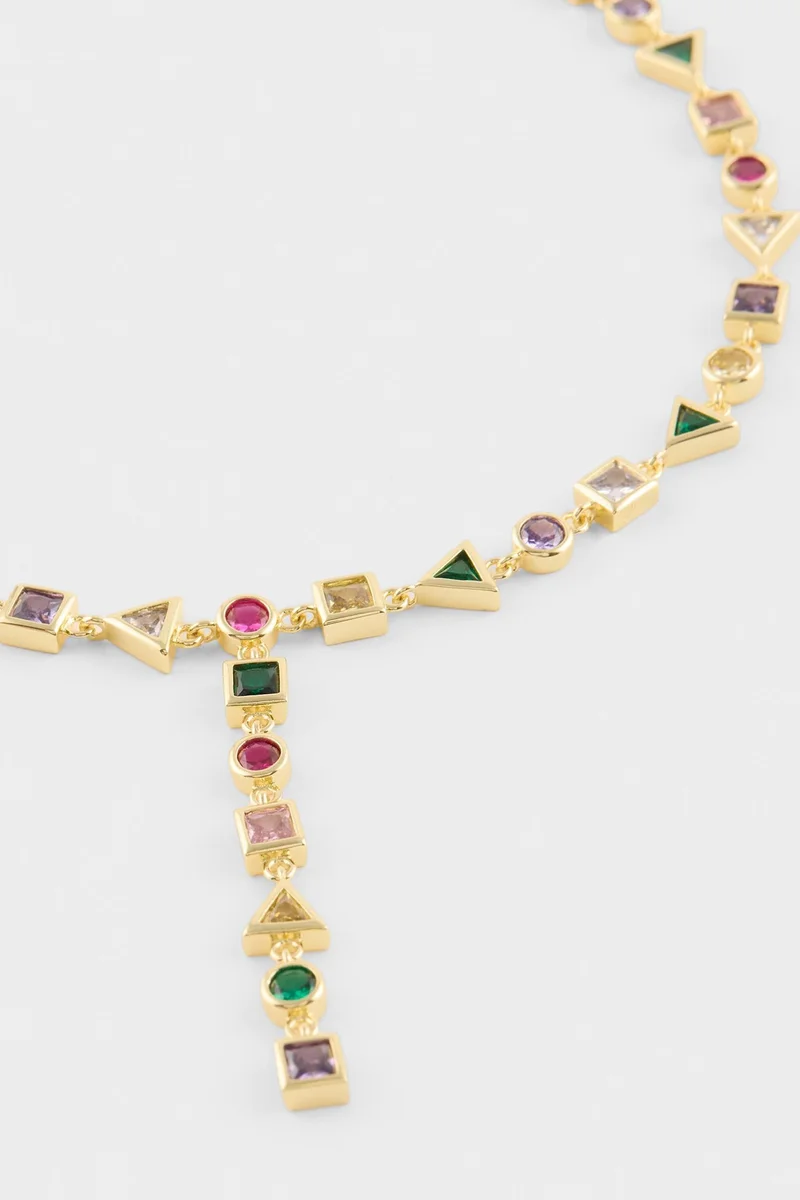 Defacto  Reis X DeFacto Stone Embellished Gold Necklace for Women | Best Price UAE