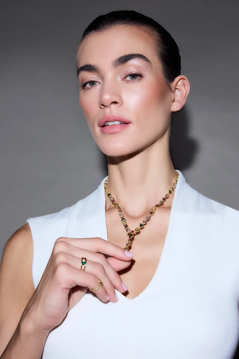 Reis X DeFacto Stone Embellished Gold Necklace