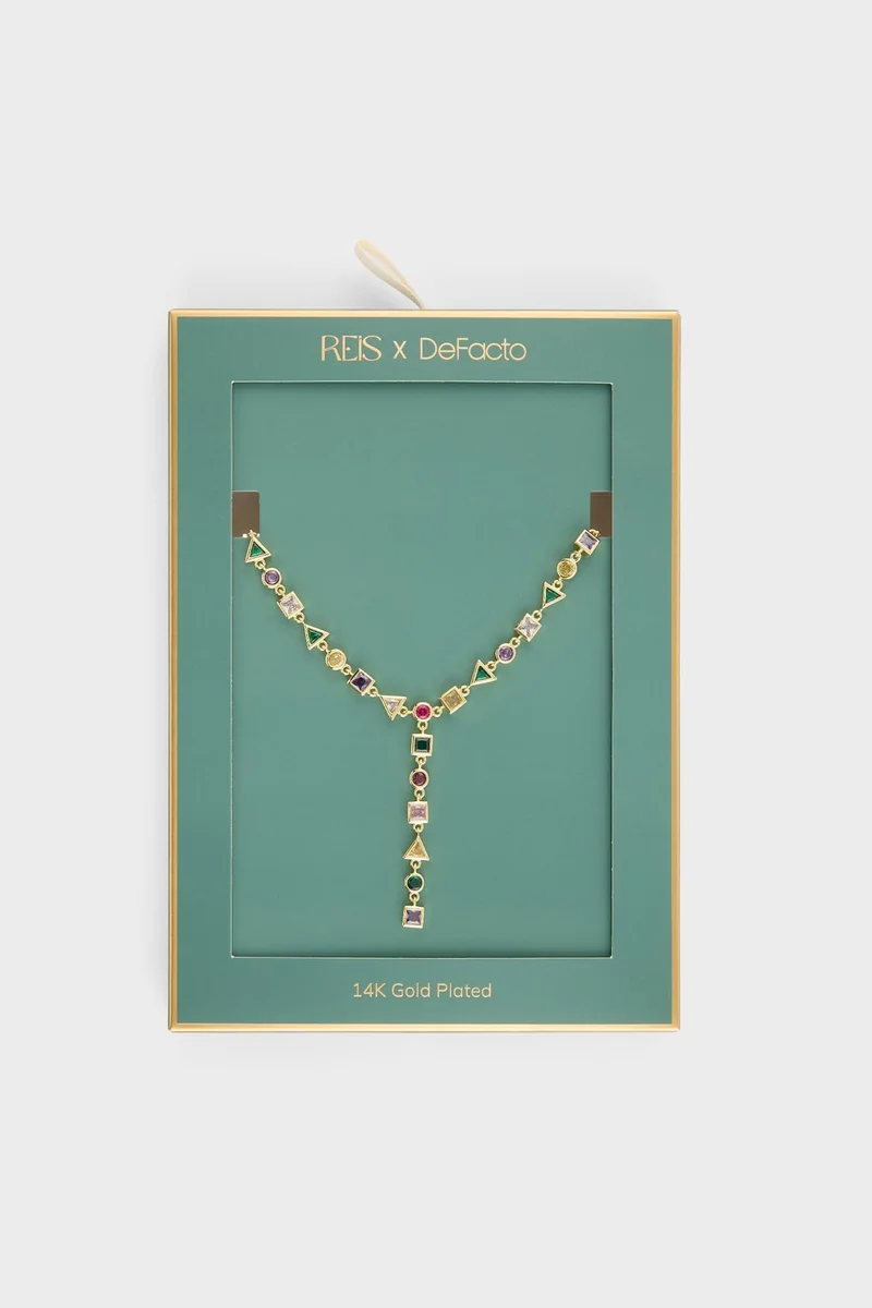 Defacto  Reis X DeFacto Stone Embellished Gold Necklace for Women | Best Price UAE