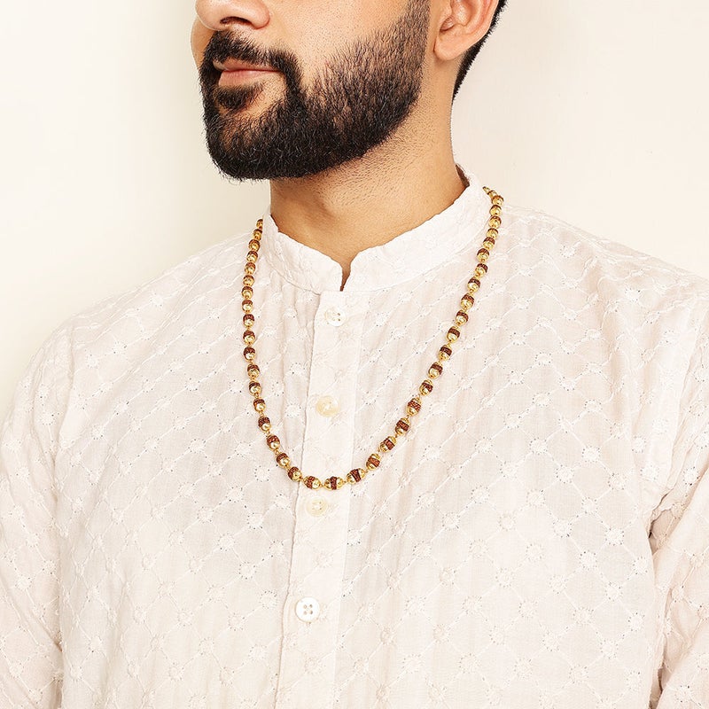 Rudraksha Mala with Golden Cap for Men