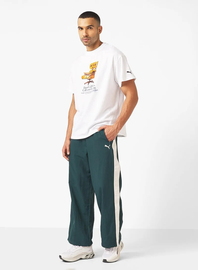 PUMA forest green T7 Oversized Track Pants for Men | Best Price UAE