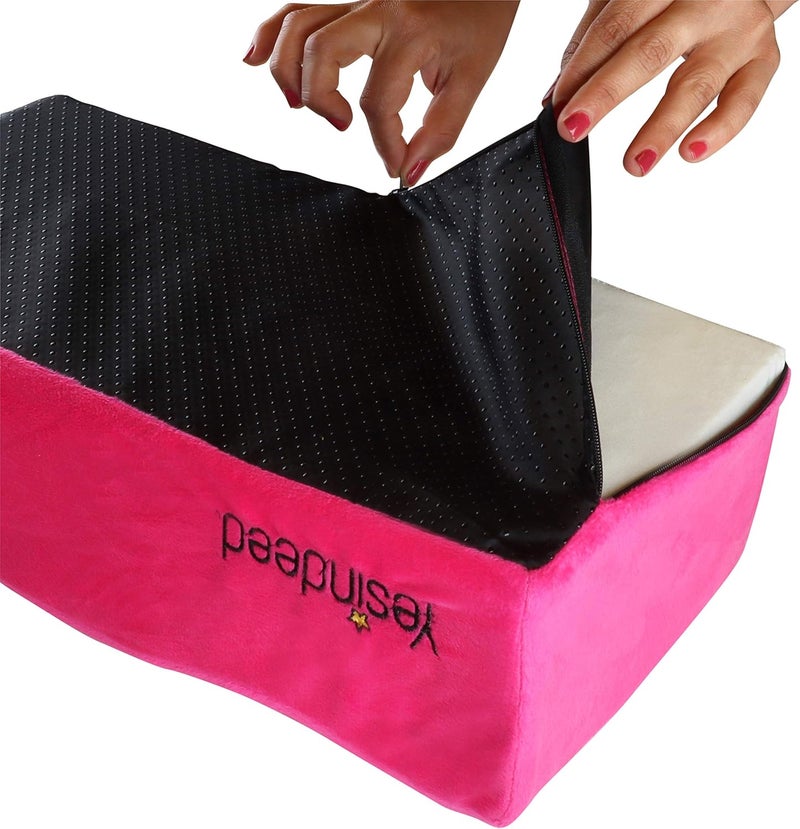 YESINDEED The Original Brazilian Butt Lift Pillow – Dr. Approved for Post Surgery Recovery Seat – BBL Foam Pillow + Cover Bag Firm Support Cushion Butt Support Technology - Pink - Image 2