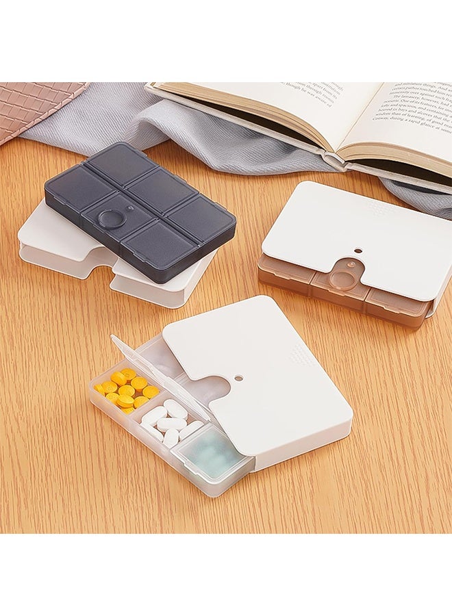 3 Mixed Colors Portable Pill Organizer, 6 Compartments Travel Pill Case for Purse or Pocket -Small Pill Box Dispenser Home Travel Supplement Semi Transparent (3 Mixed Colors) - Image 4