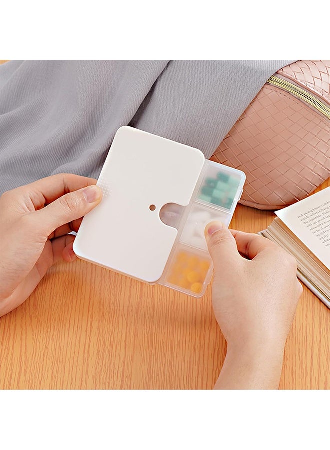 3 Mixed Colors Portable Pill Organizer, 6 Compartments Travel Pill Case for Purse or Pocket -Small Pill Box Dispenser Home Travel Supplement Semi Transparent (3 Mixed Colors) - Image 3