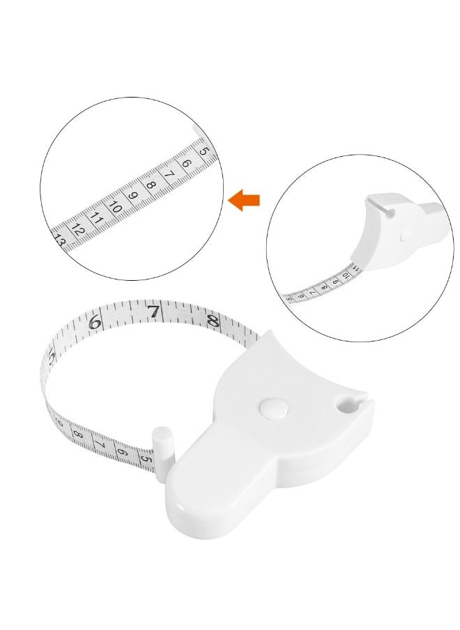 Generic Cinnyi Body Tape Measure, 150cm/60in Body Fitness Tapeline Retractable Ruler Measuring Tape for Body, White  - Image 3