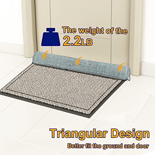 NABOWAN Weighted Door Draft Stopper - Triangular Gap Filler Blocks Bottom Up to 3”, Under Door Draft Blocker Reduce Hot Cold Air Wind Noise for Easy Install, Save Energy, Home Room Essentials, 30”Gray - Image 4