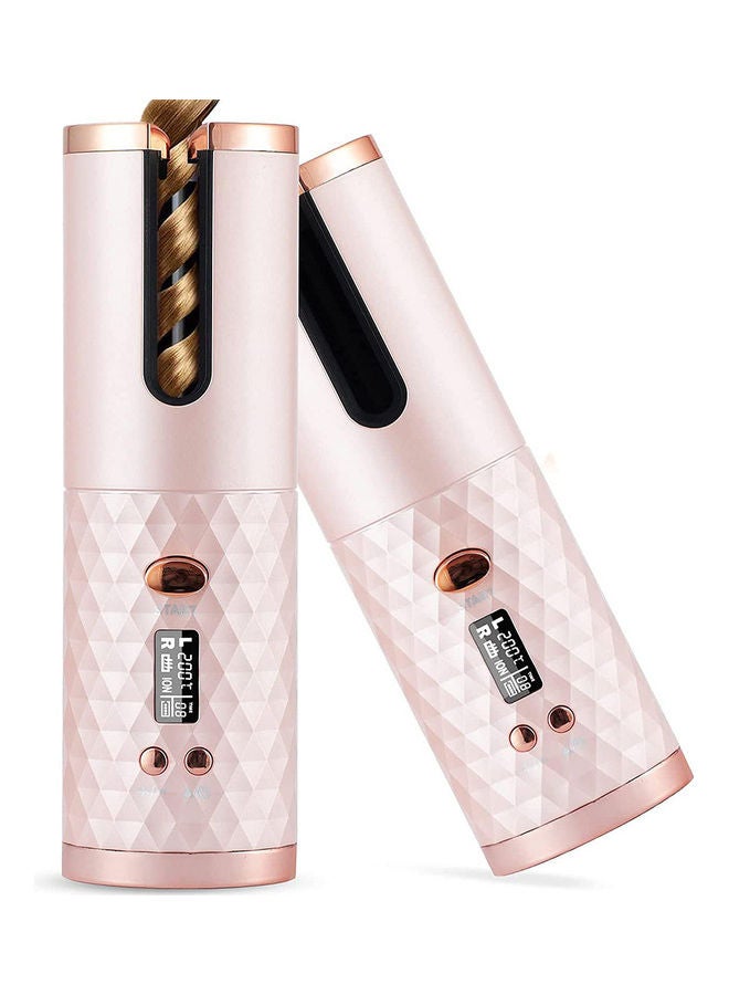 Arabest Wireless Automatic Portable Ceramic Barrel Hair Curling Wand With LCD Display Pink - Image 1