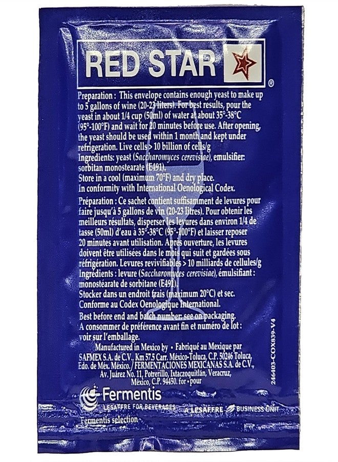 Red Star Premier Cuvee Wine Yeast, 5g - 10-Pack - Image 2
