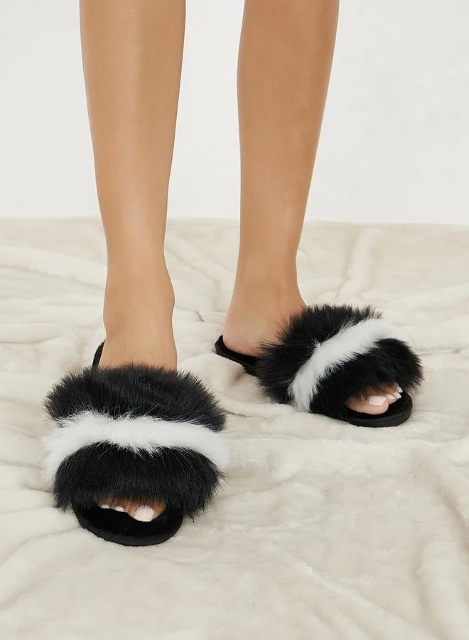 Styli Faux Fur Fluff Bedroom Slippers
