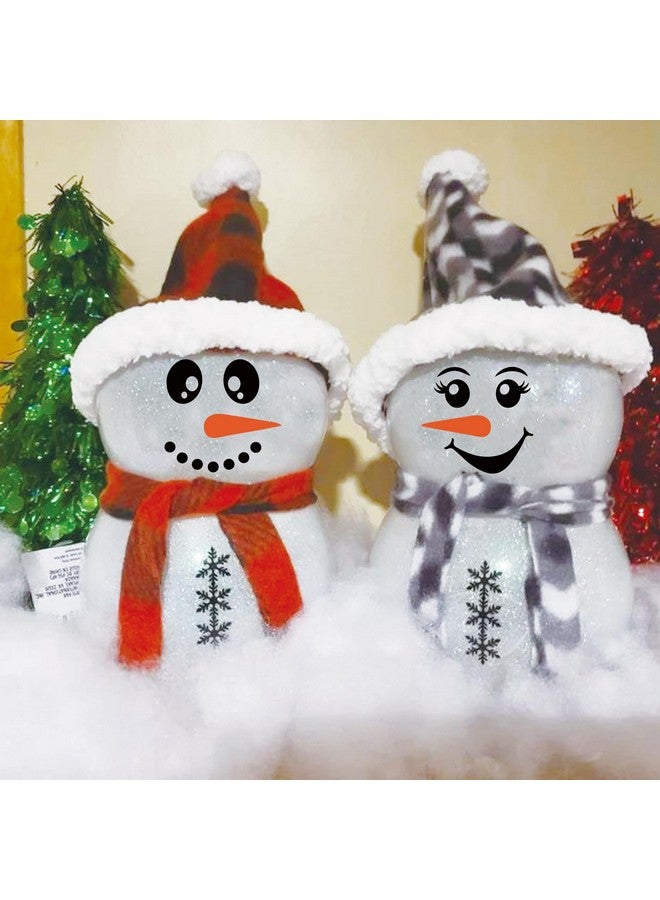 Huahui 26 قطعة ملصقات وجه رجل الثلج للحرف اليدوية زينة عيد الميلاد ملصقات وجه رجل الثلج للأ ornaments زجاج زجاجات المياه كوب نافذة حائط زينة عيد الميلاد (26 قطعة وجوه رجال الثلج) - Image 5