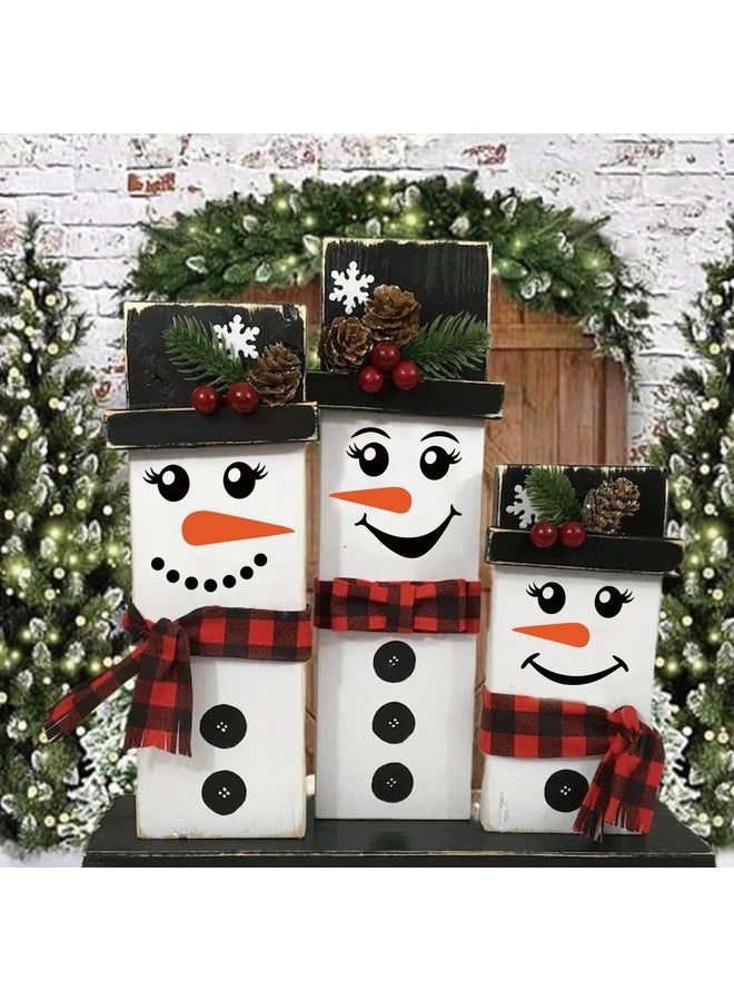 Huahui 26 قطعة ملصقات وجه رجل الثلج للحرف اليدوية زينة عيد الميلاد ملصقات وجه رجل الثلج للأ ornaments زجاج زجاجات المياه كوب نافذة حائط زينة عيد الميلاد (26 قطعة وجوه رجال الثلج) - Image 2