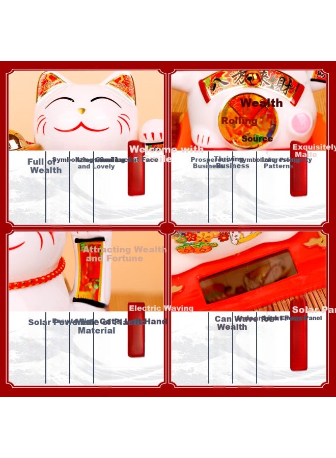 Extreme Space Jidukongjian Lucky Cat With Solar-powered Automatic Waving, Fortune-bringing Cat For Living Room Decoration, Shop Opening Gift, Housewarming Present - Image 3