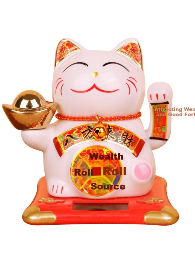 Extreme Space Jidukongjian Lucky Cat With Solar-powered Automatic Waving, Fortune-bringing Cat For Living Room Decoration, Shop Opening Gift, Housewarming Present - Image 4