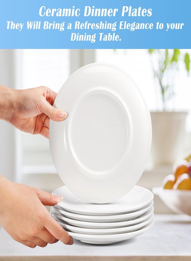 Bgtecho 8Pcs White Dinner Plates,8 inch Porcelain Salad Plates Serving Dishes,Porcelain Dinner Plates,Ceramic Dessert Salad Plate Set,Microwave & Dishwasher Safe(Size: 8 Inch | Color: PureWhite) - Image 5