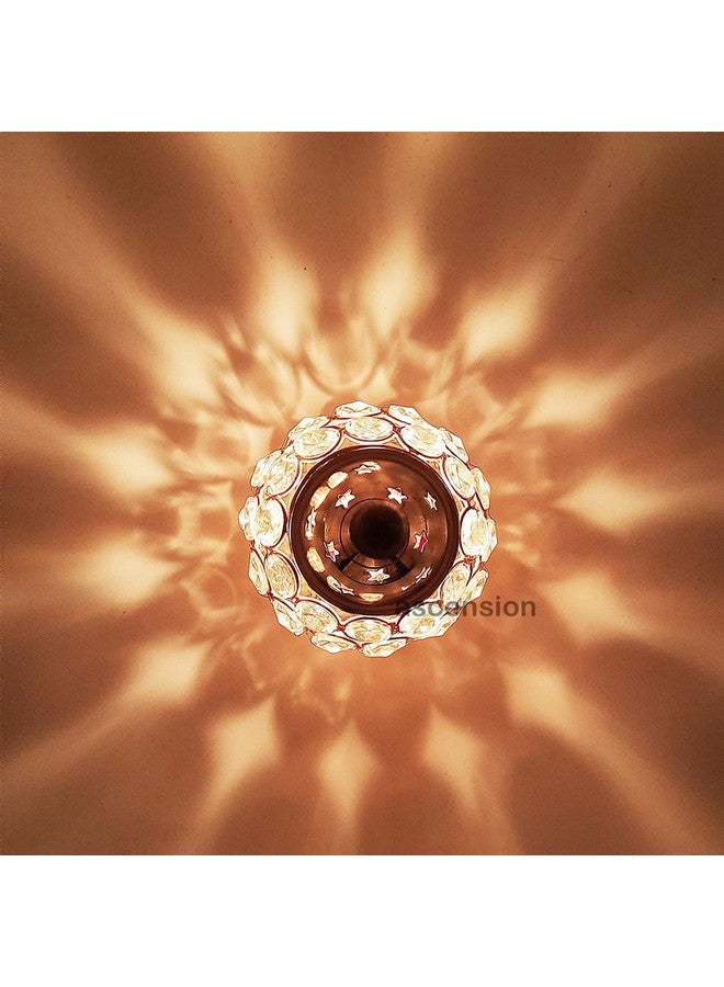 Ascension Ascension Akhand Diya Diyas Decorative Brass Crystal Oil Lamp, Tea Light Holder Lantern Oval Shape Diwali Gifts Home Decor Puja Lamp - Image 1