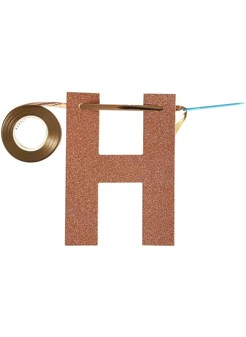 MAGJUCHE Rose Gold 1st Birthday Banner Glitter Happy 1 Years Old Boy or Girl Party Decorations Supplies  - Image 5