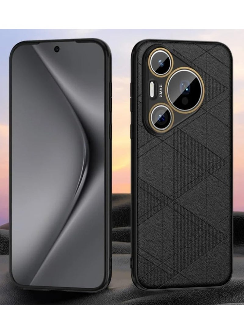 General Huawei Pura 70 Pro Case Luxurious Leather Textile Pattern PC Back Cover For Huawei Pura 70 Pro Plus 5G Shockproof Bumper  - Image 1